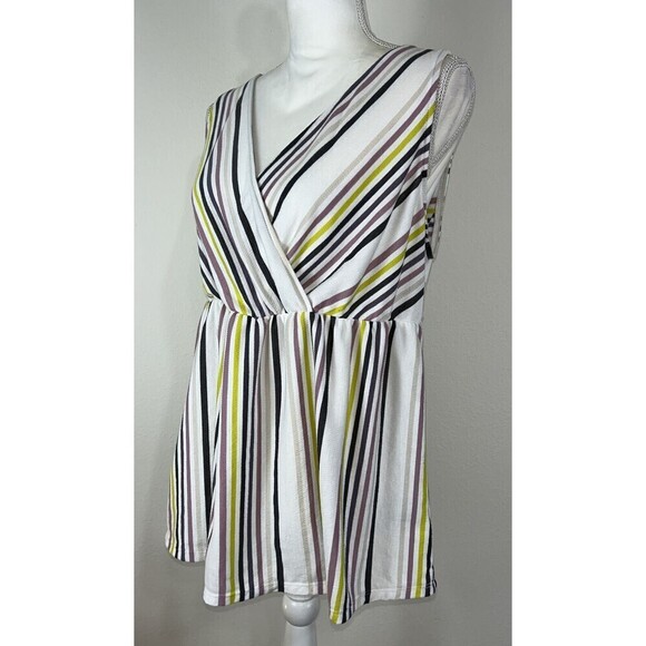 Torrid Plus Size Striped Sleeveless Babydoll Blouse Size 1X (14/16) - Picture 10 of 13